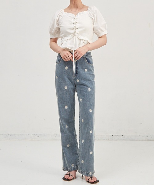 「paravion」 デニムパンツ MEDIUM ブルー レディース_画像4
