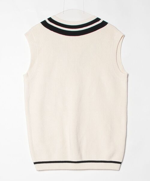 「FRED PERRY」 ノースリーブニット M ベージュ メンズの画像