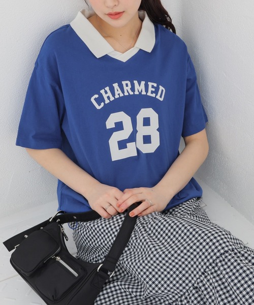 Honeys（ハニーズ） tシャツ 半袖 「UVカット」衿付Tシャツ