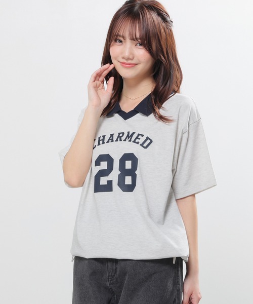 Honeys（ハニーズ） tシャツ 半袖 「UVカット」衿付Tシャツ