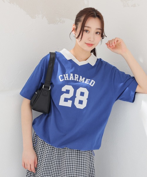 Honeys（ハニーズ） tシャツ 半袖 「UVカット」衿付Tシャツ