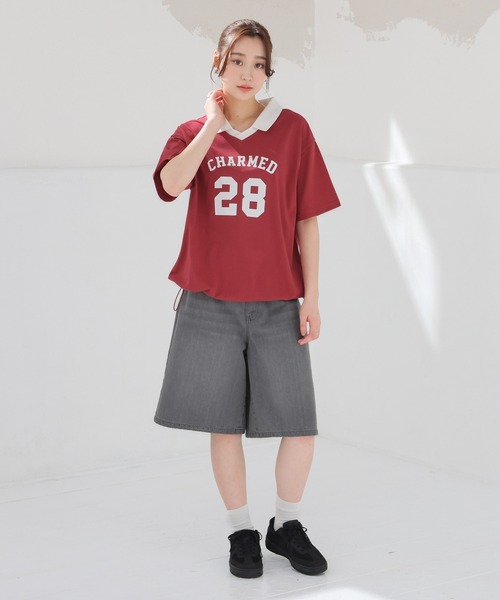 Honeys（ハニーズ） tシャツ 半袖 「UVカット」衿付Tシャツ