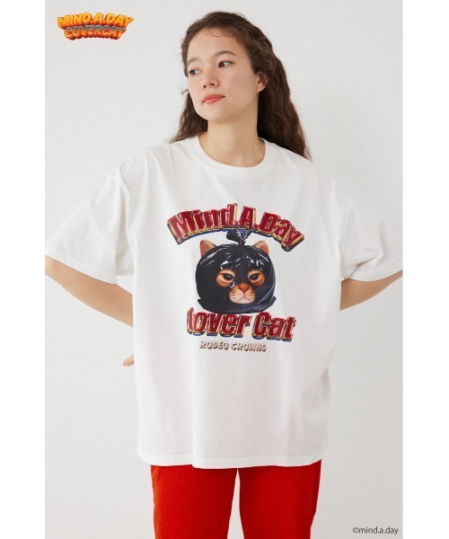 RODEO CROWNS コラージュフォト フード Tシャツ ホワイト 限定商品 RODEO CROWNS WIDE BOWL | アニマルフォトTシャツ (Tシャツ