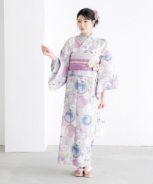 KIMONOMACHI uvカット 浴衣 「接触冷感」レディース浴衣2点セット