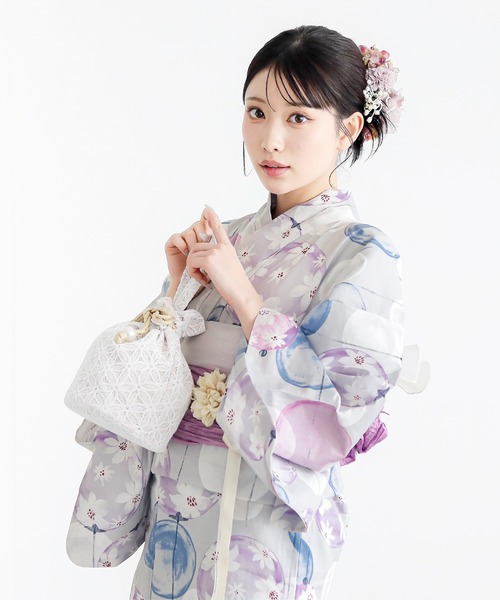 KIMONOMACHI uvカット 浴衣 「接触冷感」レディース浴衣2点セット