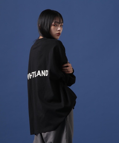 「WHITELAND」 長袖Tシャツ SMALL ホワイト メンズ_画像7