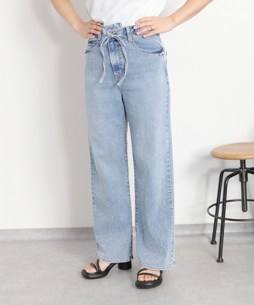 ジーンズ デニム デニムパンツ 「接触冷感 / UVカット」ICE ハイスタンダードストレートデニムパンツ レディース