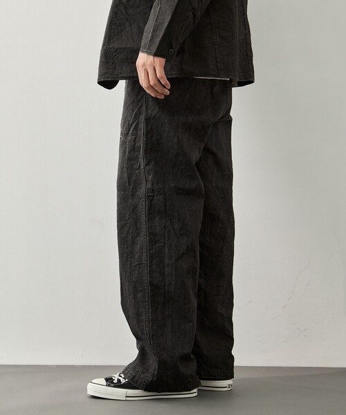 スラックス 「orSlow/オアスロウ」WWII 40S U.S NAVY SUMI COATED LINEN UTILITY TROUSERS メンズの画像