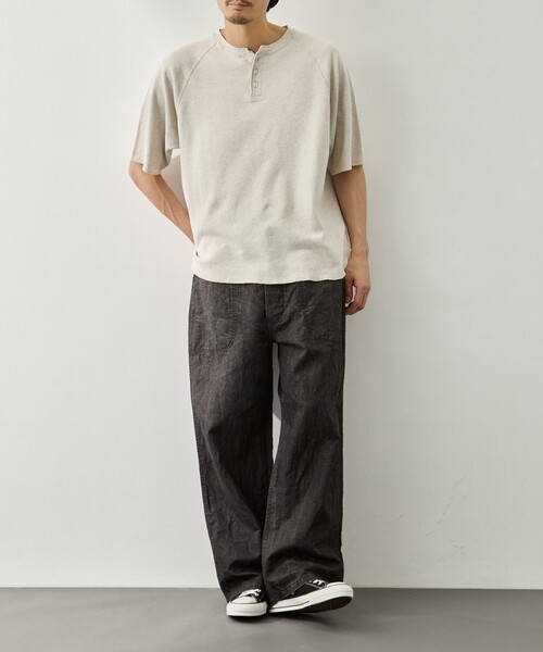 スラックス 「orSlow/オアスロウ」WWII 40S U.S NAVY SUMI COATED LINEN UTILITY TROUSERS メンズの画像