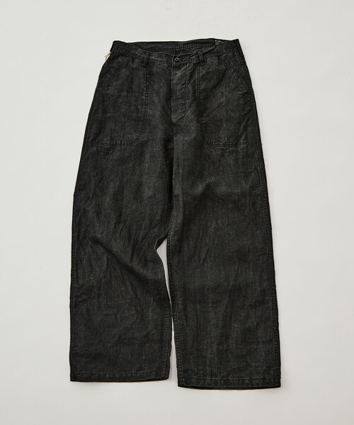 スラックス 「orSlow/オアスロウ」WWII 40S U.S NAVY SUMI COATED LINEN UTILITY TROUSERS メンズの画像