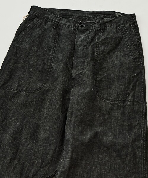 スラックス 「orSlow/オアスロウ」WWII 40S U.S NAVY SUMI COATED LINEN UTILITY TROUSERS メンズの画像