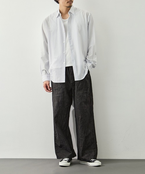 スラックス 「orSlow/オアスロウ」WWII 40S U.S NAVY SUMI COATED LINEN UTILITY TROUSERS メンズの画像