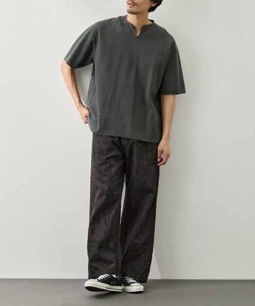 スラックス 「orSlow/オアスロウ」WWII 40S U.S NAVY SUMI COATED LINEN UTILITY TROUSERS メンズの画像