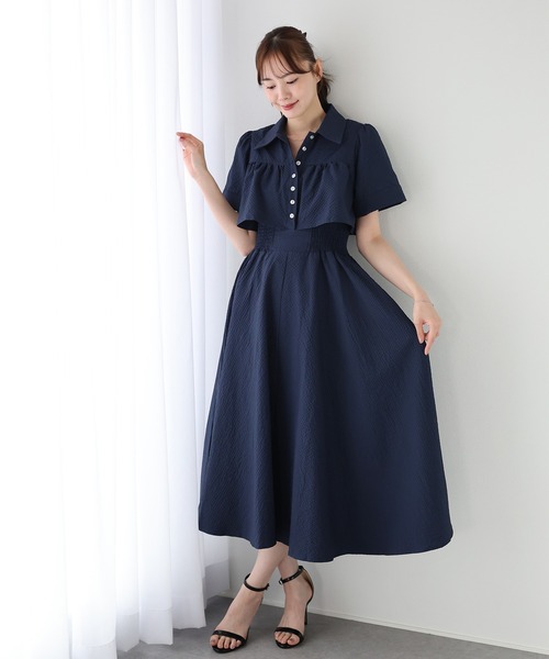 BLESS N°36 半袖 コットンワンピースネイビーS BLESS N°36 半袖