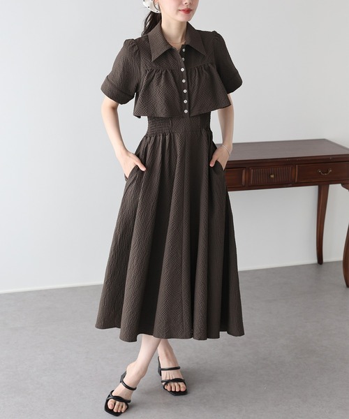 BLESS N°36 半袖 コットンワンピースネイビーS BLESS N°36 半袖
