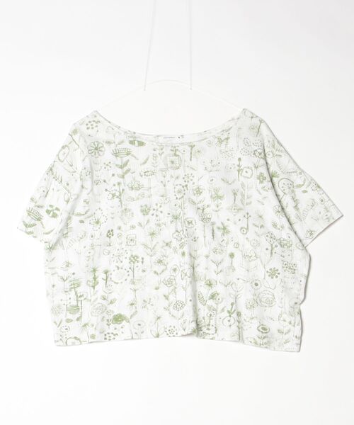 mina perhonen（ミナペルホネン） 花柄半袖Tシャツ 38 グリーン