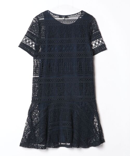 「REISS」 半袖ワンピース - ネイビー レディース_画像2