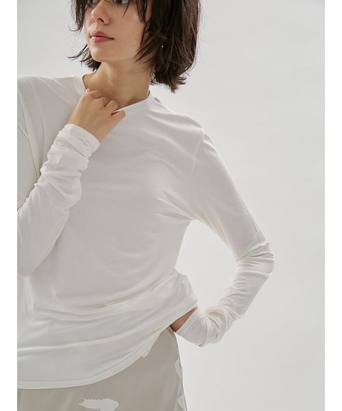 「emmi」 長袖カットソー ONE SIZE ホワイト レディース_画像3