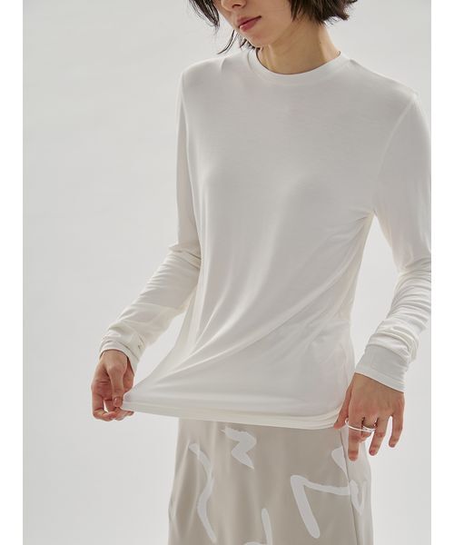「emmi」 長袖カットソー ONE SIZE ホワイト レディース_画像4
