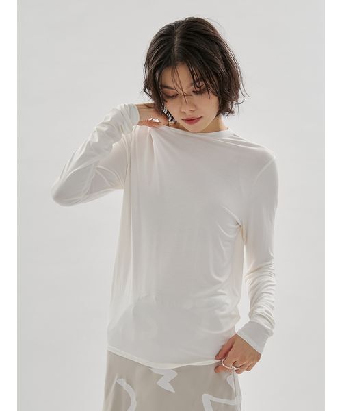 「emmi」 長袖カットソー ONE SIZE ホワイト レディース_画像10
