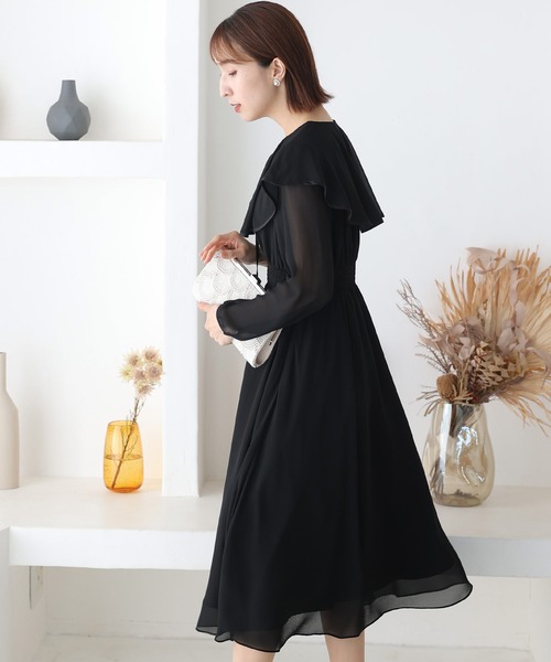 「PourVous」 長袖ワンピース M ブラック レディース_画像3