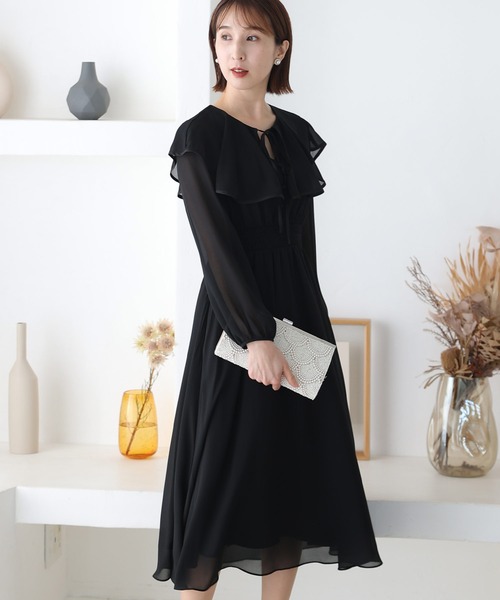 「PourVous」 長袖ワンピース M ブラック レディース_画像5