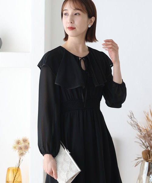 「PourVous」 長袖ワンピース M ブラック レディース_画像7