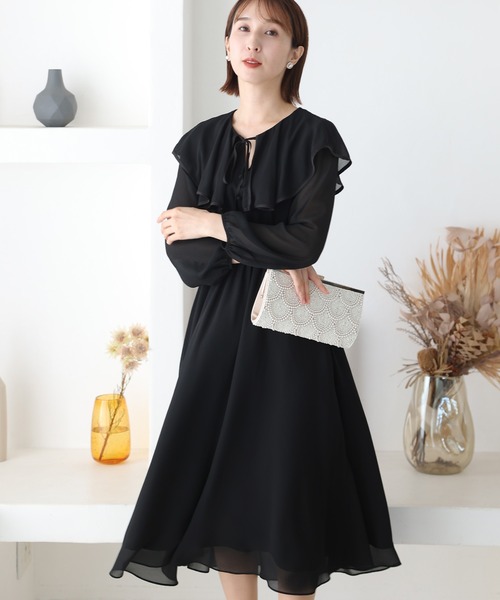 「PourVous」 長袖ワンピース M ブラック レディース_画像8