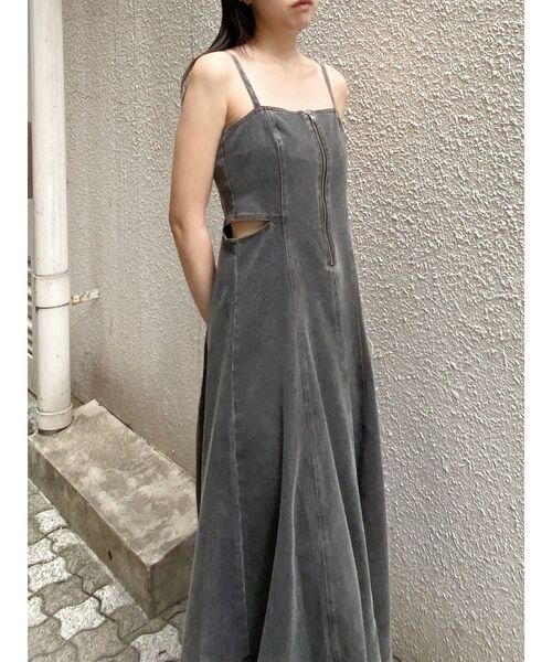 MURUA（ムルーア） ワンピース 夏 デニムライクサイドカットワンピース