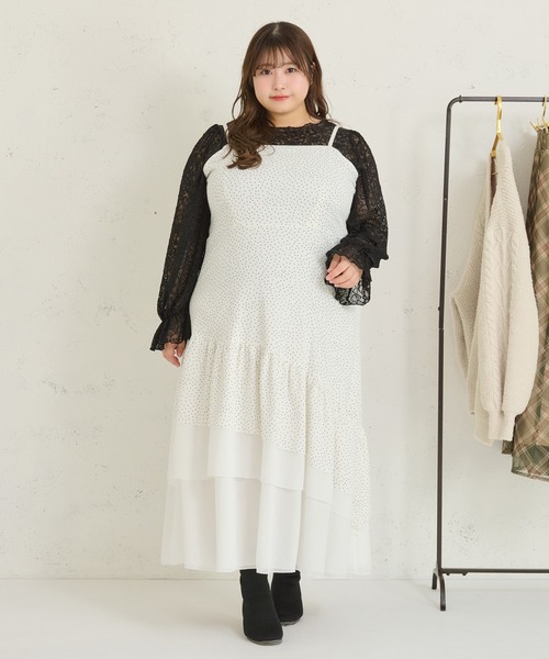 「Louiosy」 キャミソールワンピース 4L ラベンダー レディース_画像6