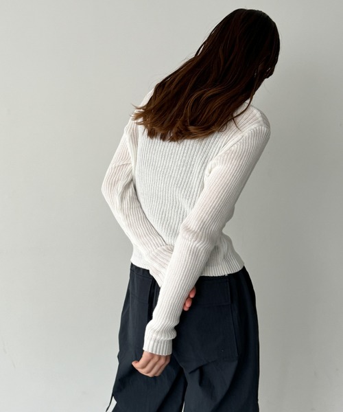 「CANAL JEAN」 「El mar」ニットカーディガン ONE SIZE アイボリー レディース_画像3