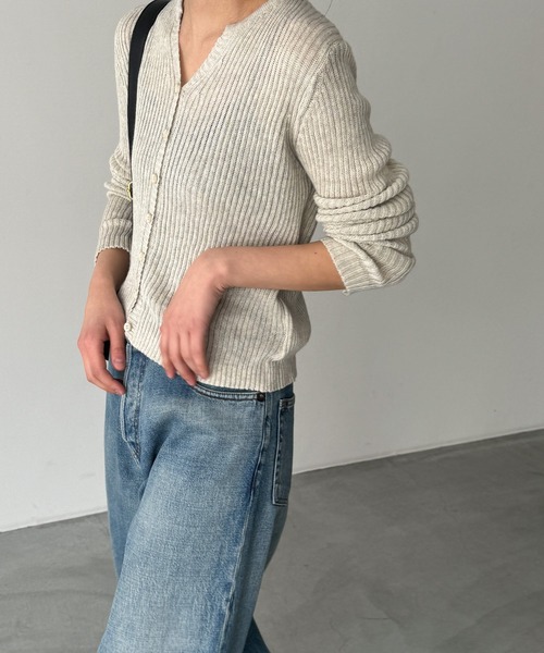 「CANAL JEAN」 「El mar」ニットカーディガン ONE SIZE アイボリー レディース_画像5
