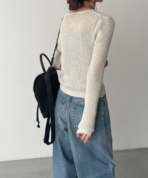 「CANAL JEAN」 「El mar」ニットカーディガン ONE SIZE アイボリー レディース_画像6