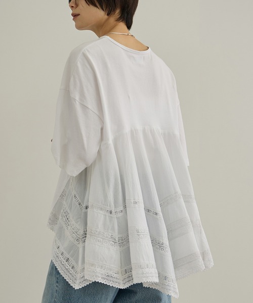 アユーシ バックスカーフハーフスリーブトップス SALON adam et rope'（サロン アダム エ ロペ） tシャツ 半袖