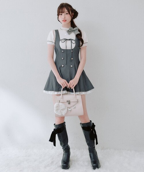 OLIVE des OLIVE フレアジャンスカ OLIVE des OLIVE（オリーブデオリーブ） ジャンパースカート フレア