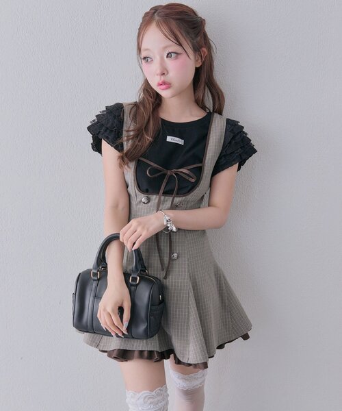 メゾピアノ オバスカ ベリエちゃん オーバースカート オーバーオール OLIVE des OLIVE（オリーブデオリーブ） ジャンパースカート フレア