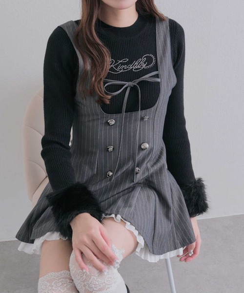 OLIVE des OLIVE フレアジャンスカ OLIVE des OLIVE（オリーブデオリーブ） ジャンパースカート フレア