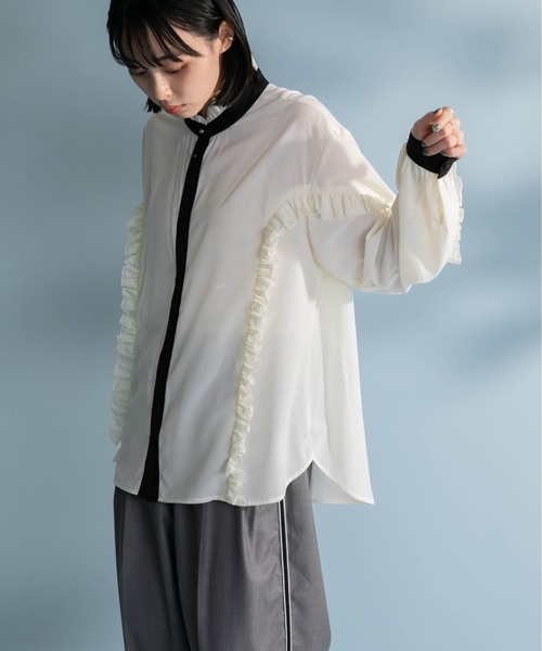 「Eimee Law」 長袖ブラウス 38 オフホワイト レディース_画像6