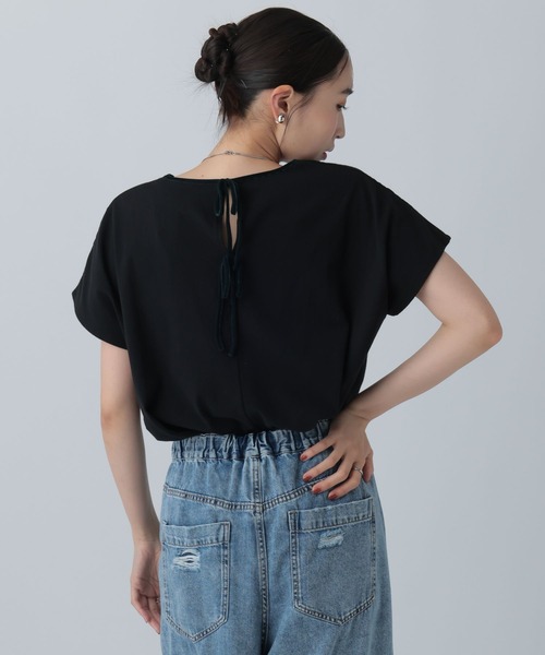 LEPSIM（レプシィム） tシャツ 半袖 バックベロアリボンフレンチ