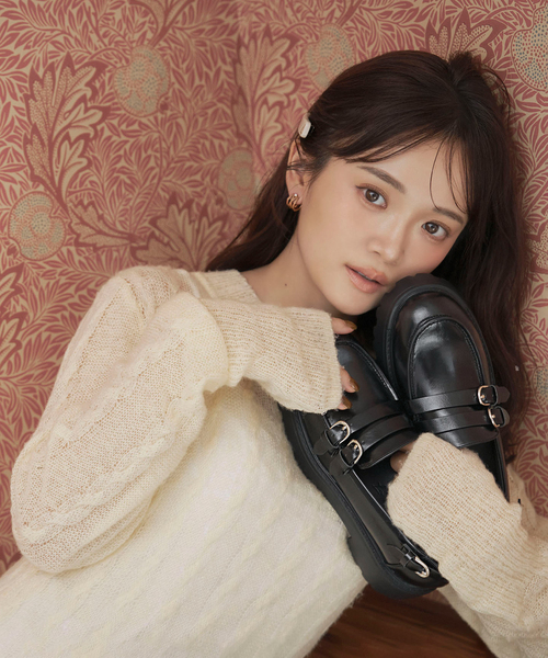 ローファー KARIN TAKUBO×LE TALONアツゾコベルトローファー レディース