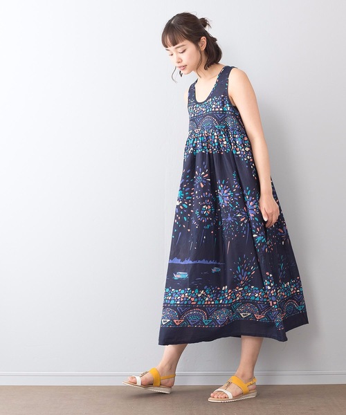 ワンピース インド綿マキシワンピース 袖無し 総柄 Zozotown Paypayモール店 通販 Paypayモール