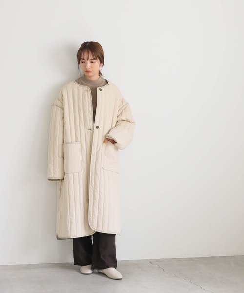 セレクトモカ　キルティングジャケット　白 バックドローストリングキルティングアウター（その他アウター