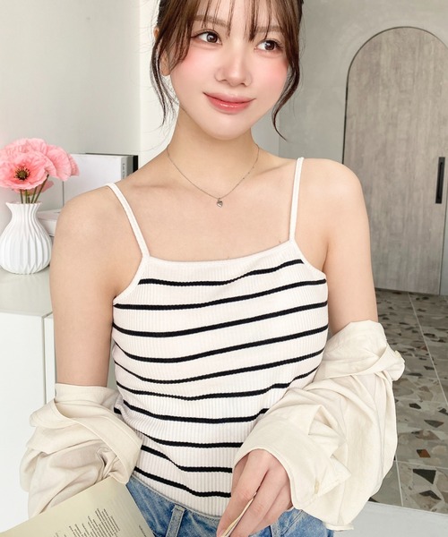 moment+ キャミソール 「累計販売枚数4万枚突破！」カップ付きテレコ