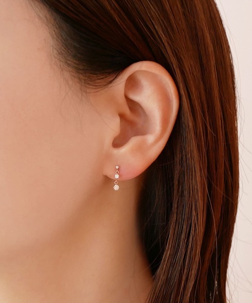 va vendome aoyama ピアス K10ピンクゴールド 3Stoneピアス レディース