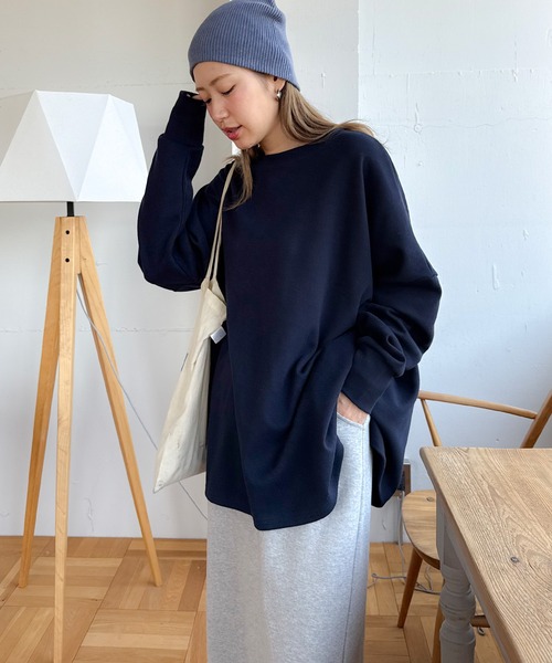 PICHI tシャツ オーバーサイズドルマンスリットロンTee レディース