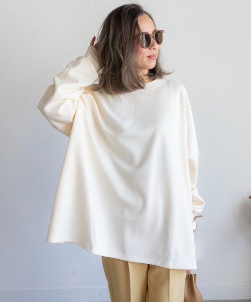 PICHI tシャツ オーバーサイズドルマンスリットロンTee レディース