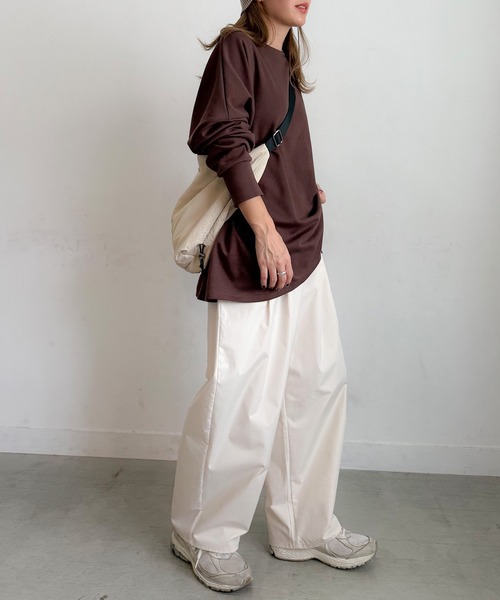 PICHI tシャツ オーバーサイズドルマンスリットロンTee レディース