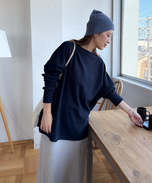 PICHI tシャツ オーバーサイズドルマンスリットロンTee レディース