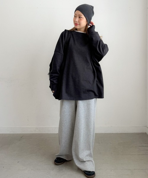 PICHI tシャツ オーバーサイズドルマンスリットロンTee レディース