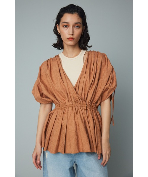 ブラウス シャツ Many gather tops (メニーギャザー トップス) レディース